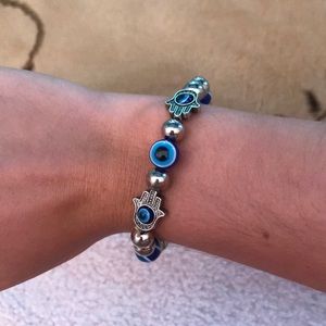 Hamsa and evil eye bracelet